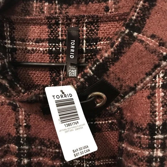 NWT Plus Size Torrid Brown Tunnel Neck Cape Poncho Fashionable - Picture 11 of 13